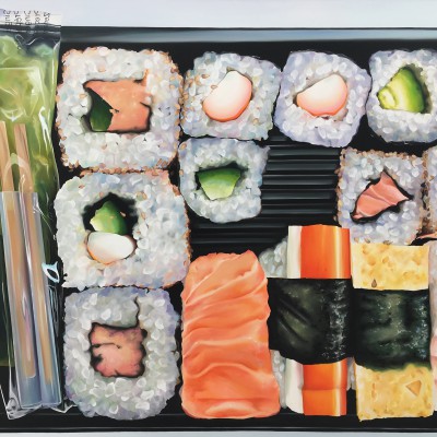 Sushi-Box / Öl auf Leinwand / 100 x 140 cm / 2017