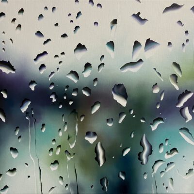 Lila Regen / Öl auf Leinwand / 50 x 70 cm / 2023 / verkauft