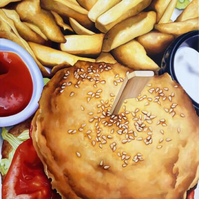 Burger TS / Öl auf Leinwand / 80 x 60 cm / 2025