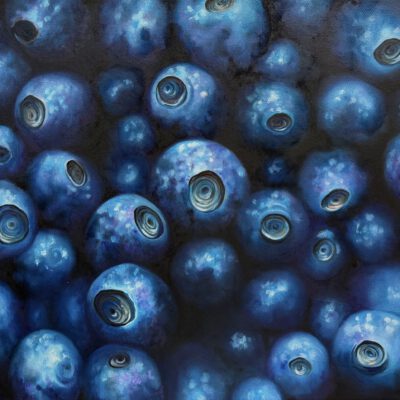Blaubeeren II / Öl auf Leinwand / 40 x 50 cm / 2026